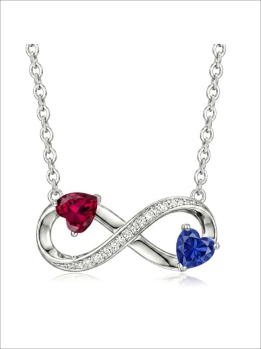 18k White Gold Plated Infinity Birthstone Necklace Pendant Jewelry Gift